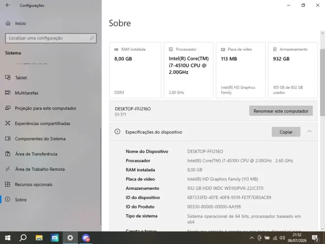 Notebook Acer Aspire E5-571 - Intel Core i7 | 8 GB RAM | HD 1 TB