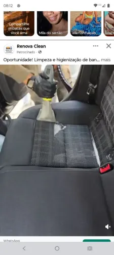 Limpeza dos bancos do carro 