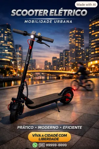 Patinete elétrico com pneus a ar
