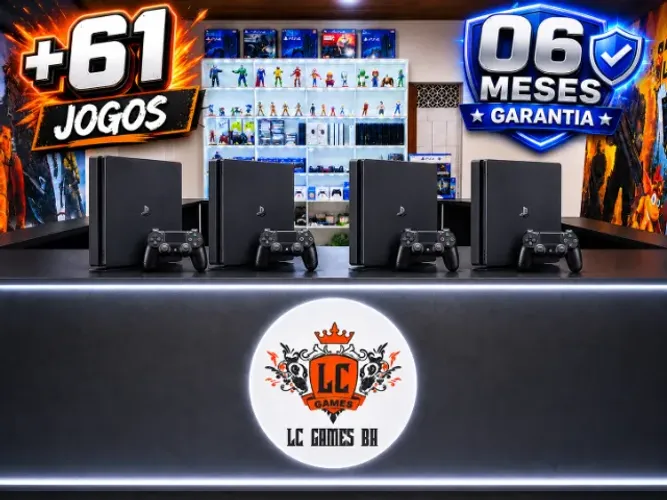 PLAYSTATION 4 SLIM 5OOGB COM 7O JOGOS TOP e O6 MESES GARANTIA e BRINDES ( LOJA FISICA )