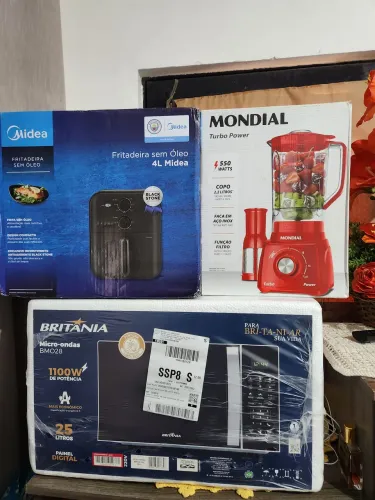 Microonda, air fryer e liquidificador novos lacrados na caixa