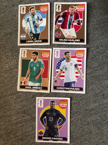 Figurinhas LEGEND Extra Sticker Copa 2026 Panini Messi Haaland