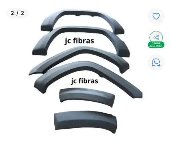 Kit jogo de alargadores de pára-lama amarok v6 2010/2019
