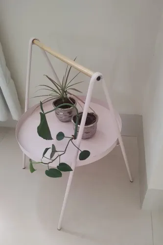 Mesa Lateral Rosa Bebê 