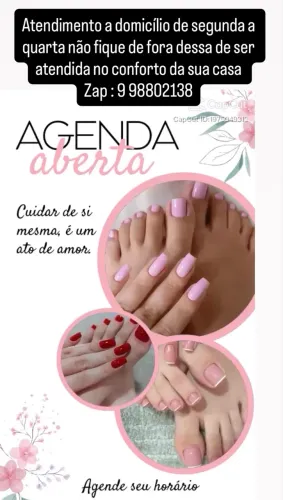 Manicure e pedicure a domicílio ou no meu estúdio na piabeta