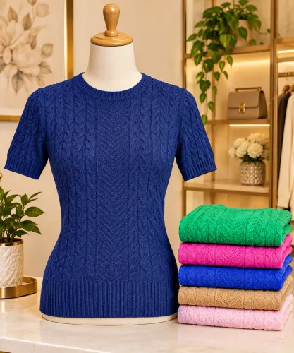Kit 6 blusa tricô com elastano