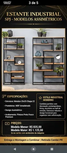 Par de estantes industrial