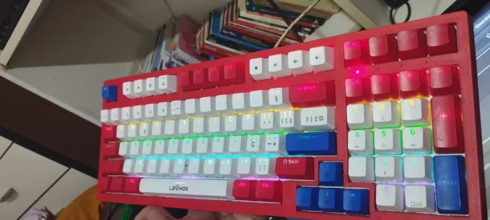 Teclado mecânico switch azul lehmox 