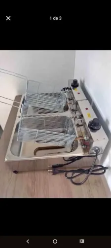 Fritadeira 2 cubas elétrica 220 volts 4 litros cada lado