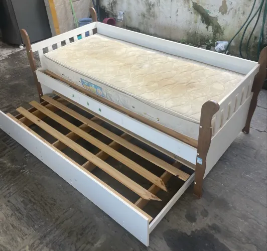 Cama solteiro colchão Ortobom