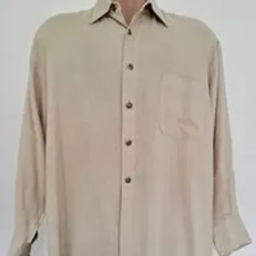 camisa marca stubs-usa manga longa xl (gg) nova bege feita de lyocel Importada dos EUA