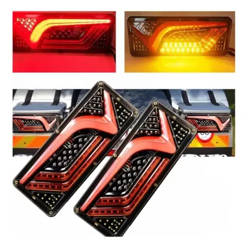 Par de Lanternas Traseiras LED para Caminhões | Setas Sequenciais | 30cm | 12V-24V