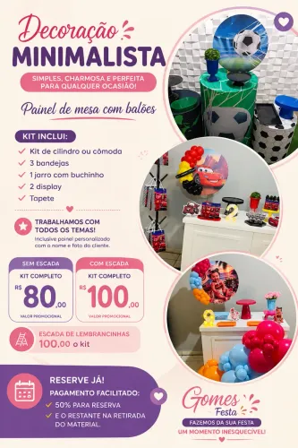 Kit de decoração com pegue e monte