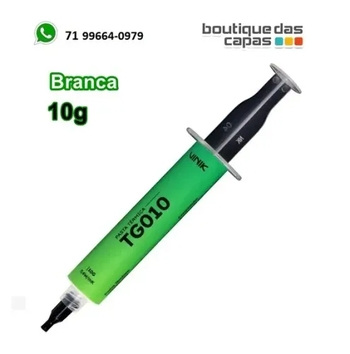Pasta Térmica 10g Vinik Tg010 Seringa Branca 0,4w/m-k Cor Branco