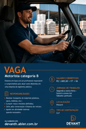 Vaga: Motorista categoria B