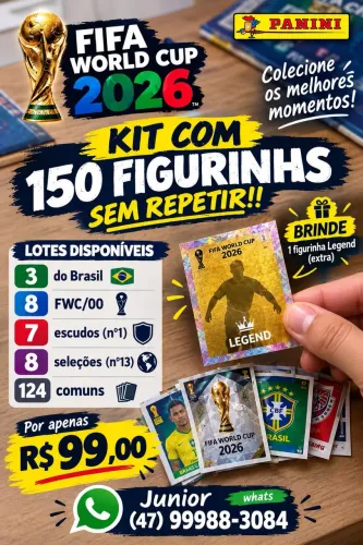 Kit com 150 figurinhas sem repetição + 1 legend extra de brinde (copa do mundo 2026)