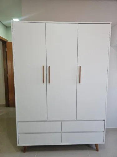 Quarto Infantil Completo Guarda Roupa + Bicama + Nichos Parede + Criado Mudo Carolina Baby
