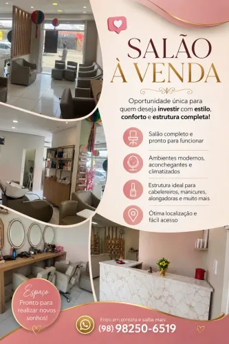 Salão de Beleza Completo à Venda - Pronto para Trabalhar