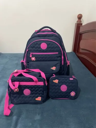 Kit Luluca - Mochila - Lancheira - Estojo