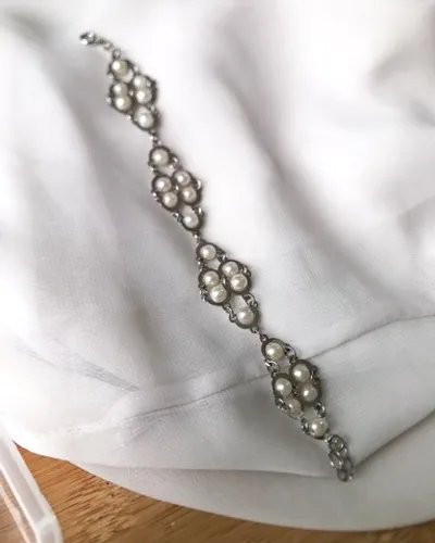 PULSEIRA ROMMANEL EM RÓDIO COM PÉROLAS 