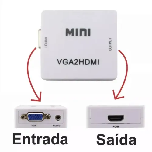 Mini Conversor Hdmi Vga Rca Audio Vídeo