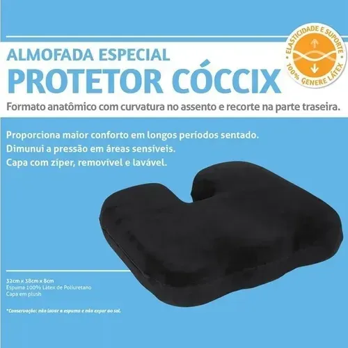 Almofada Especial Protetor Cóccix cor preta - Perfetto