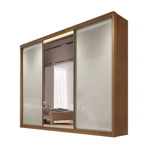 Roupeiro 3 Pts 8 Gav. Diamond Plus c/1 Espelho MDF rf654