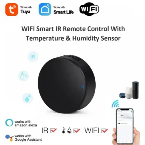 Controle Remoto Inteligente IR Tuya WiFi, Sensor de Temperatura e Umidade