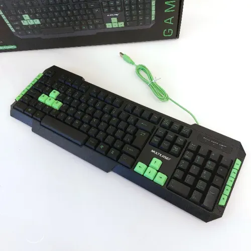 Teclado Gamer Multilaser Hotkeys Preto e Verde | NOVO