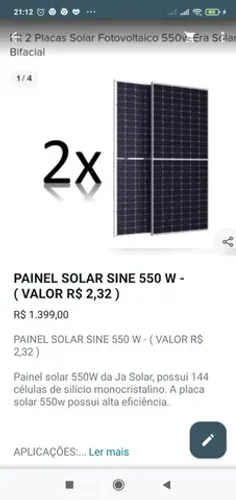 PAINEL SOLAR SINE 550 - W