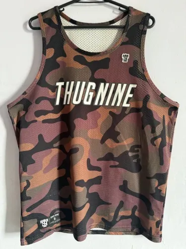 Camiseta Regata Thug Nine G Camuflada.