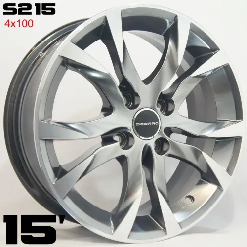 Roda aro 15 scorro S215 grafite com diamantado 4x100 jogo novo