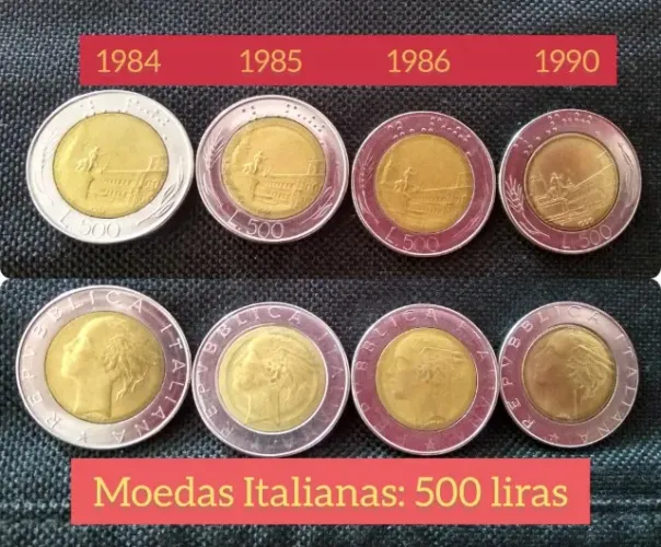 Kit 21 Moedas Liras italianas antigas