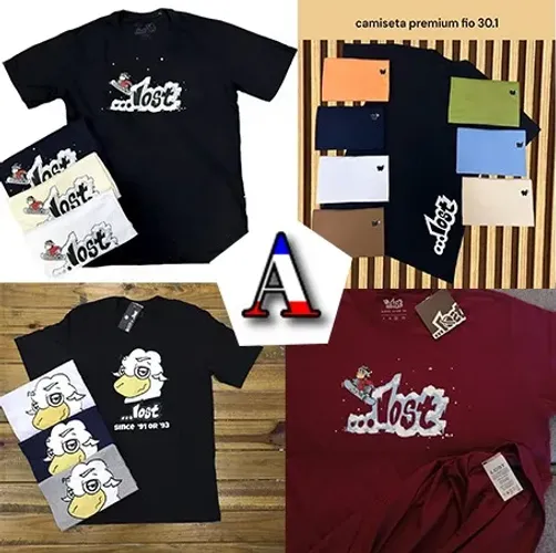 Camiseta Lost em Atacado Fornecedor Distribuidor Camisetas Masculinas Marca Surf Premium