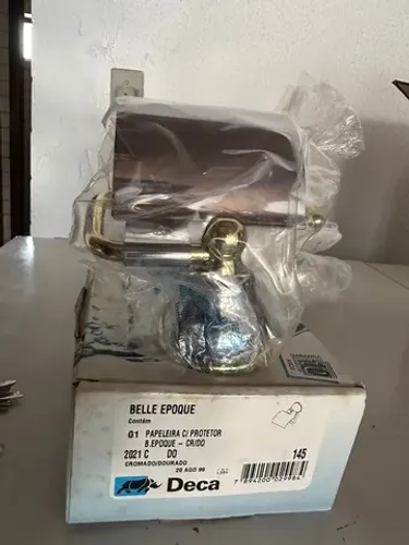 PAPELEIRA DECA BELLE EPOQUE CROMADO/DOURADO