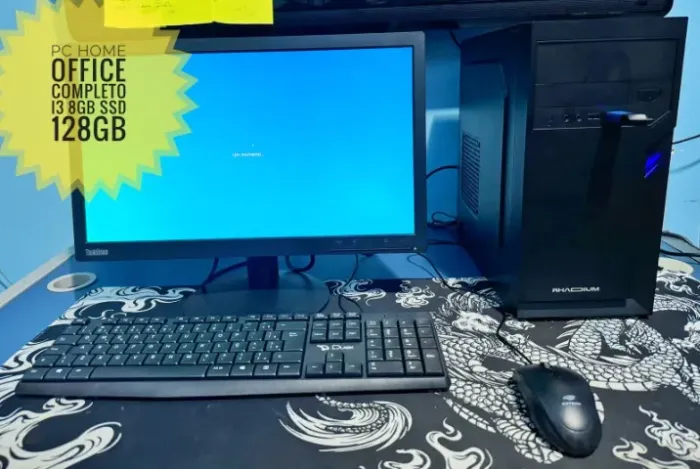 computador completo home office i3 4gb ssd 128 monitor led 19 tudo novo