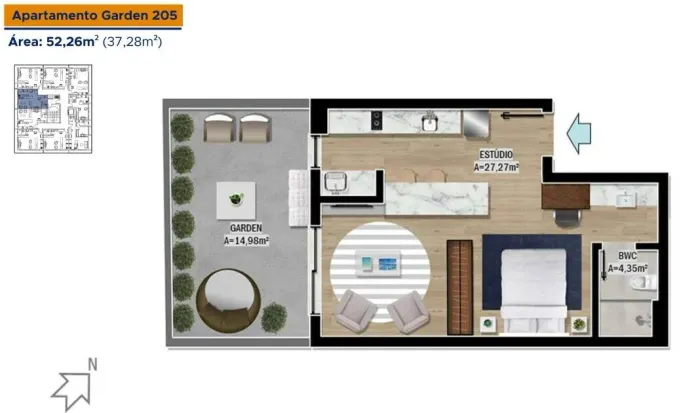 STUDIO GARDEN FINANCIAMENTO DIRETO COM A CONSTRUTORA TRINDADE