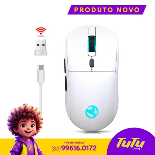 Mouse Sem Fio Gamer HXSJ T20 RGB Leve 2.4Ghz - Lacrado