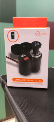 Carregador USB para Moto 12V - Para Celular + Acendedor