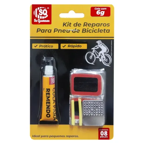 Kit de Reparos Para Pneu de Bicicleta com 8 Peças