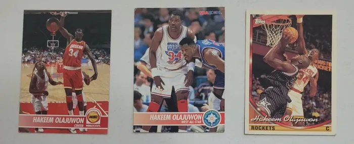 3 NBA CARDS HAKEEM OLAJUWON HOUSTON ROCKETS ALL STAR GAME