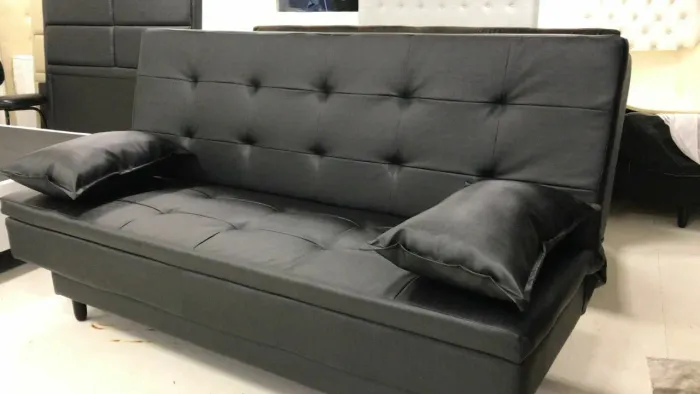 Sofá Cama Moderno revestimento em tecido suede ou courino facto 