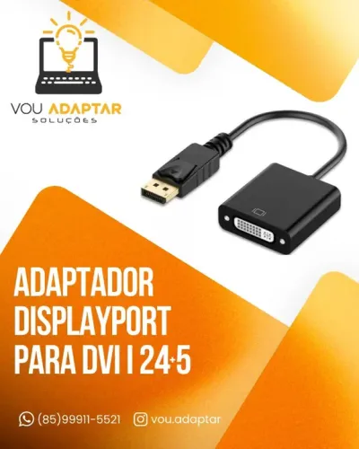 Cabo Adaptador Displayport Dp Macho Para Dvi (24+5) Femea
