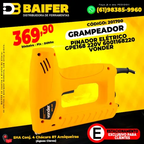 Grampeador Pinador Elétrico GPE168 220v 6001168220 Vonder