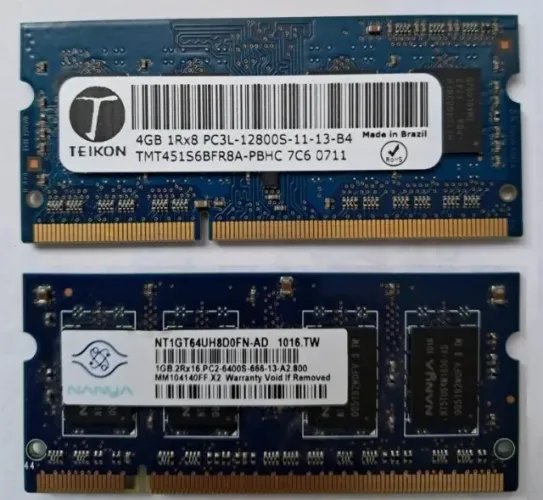 HD WD Blue 1 Tera Notebook e Memórias DDR2 1GB, DDR3 4GB