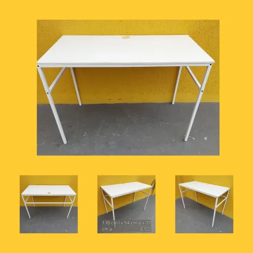 Mesa de escritório branca industrial