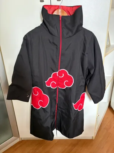 Capa Manto Akatsuki Com Capuz Naruto Cosplay Itachi Bordado