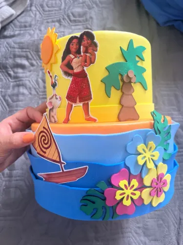 Bolo Fike Temático Moana para Festas e Eventos