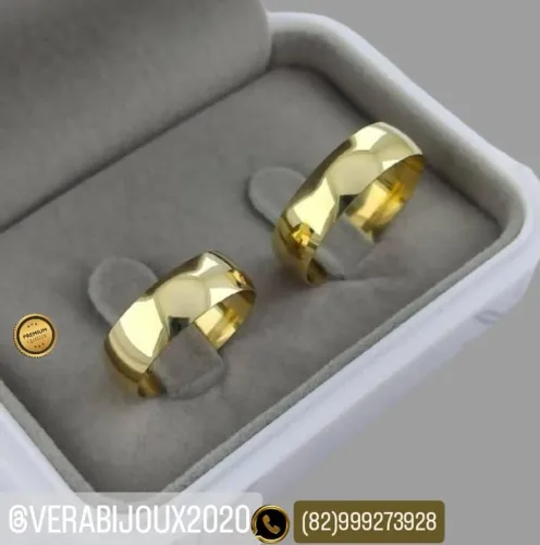 Par de Alianças banhadas a Ouro 18k