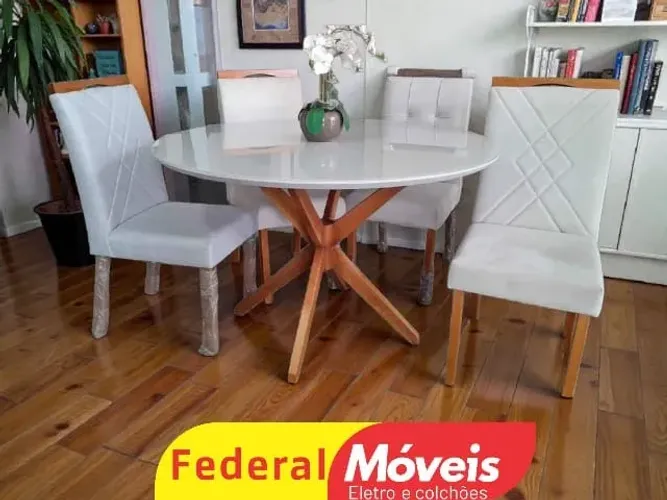 Mesa de Jantar Veneza 1,20cm c/ 4 Cadeiras CAMPEAO EM VENDAS